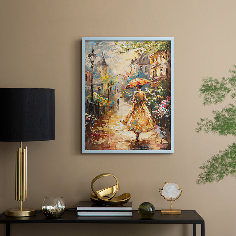 Reproduction encadrée WOMEN Series DCLxxx - bois massif, Bleu, H 21 po x l 17 po