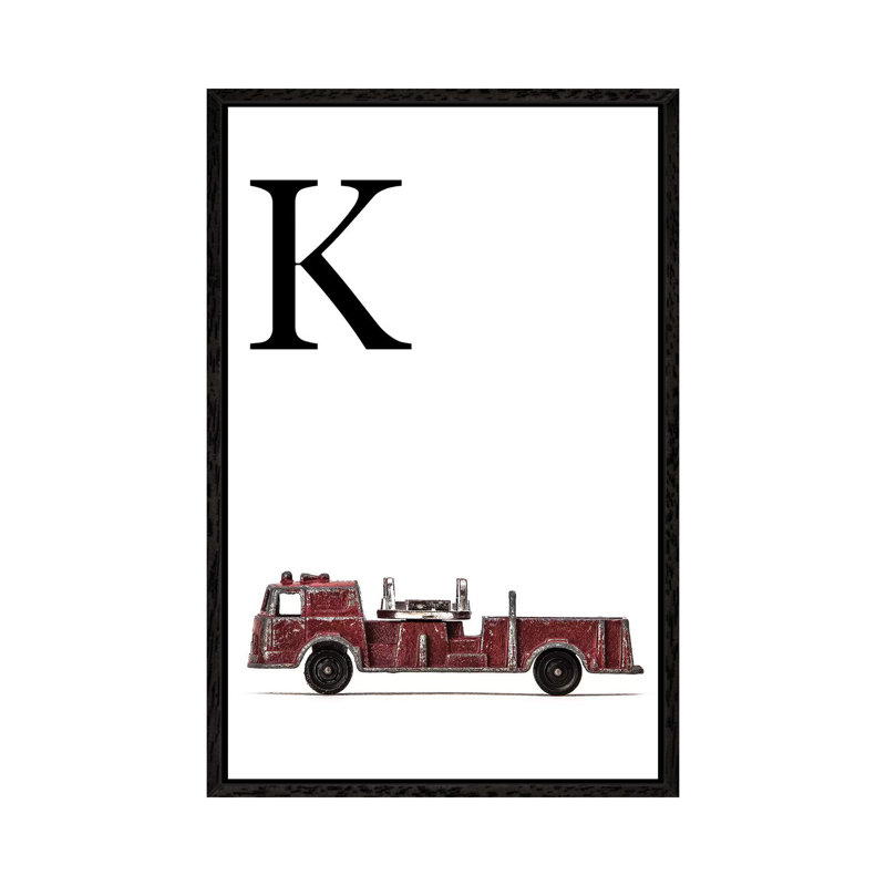 K Fire Engine Letter - Print on Canvas, Black Framed, 101.6 cm H x 66.04 cm W
