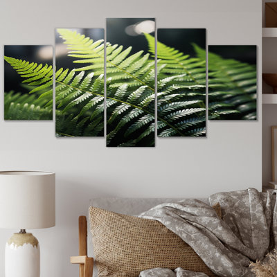 Ensemble de salon Ferns Gros plan photo I - Art mural floral en métal