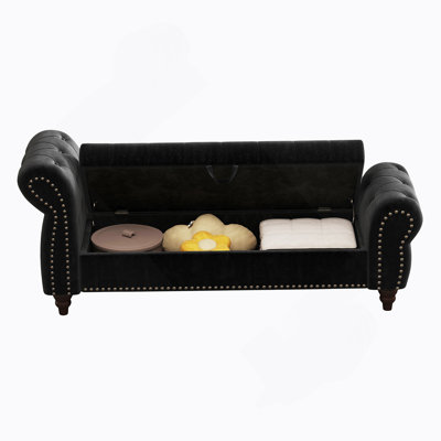Upholstered Tufted Storage Bench