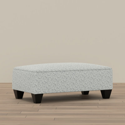 Heather-Grey Upholstered Ottoman