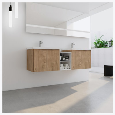 Meuble-lavabo à fermeture en douceur 60 po avec lavabo