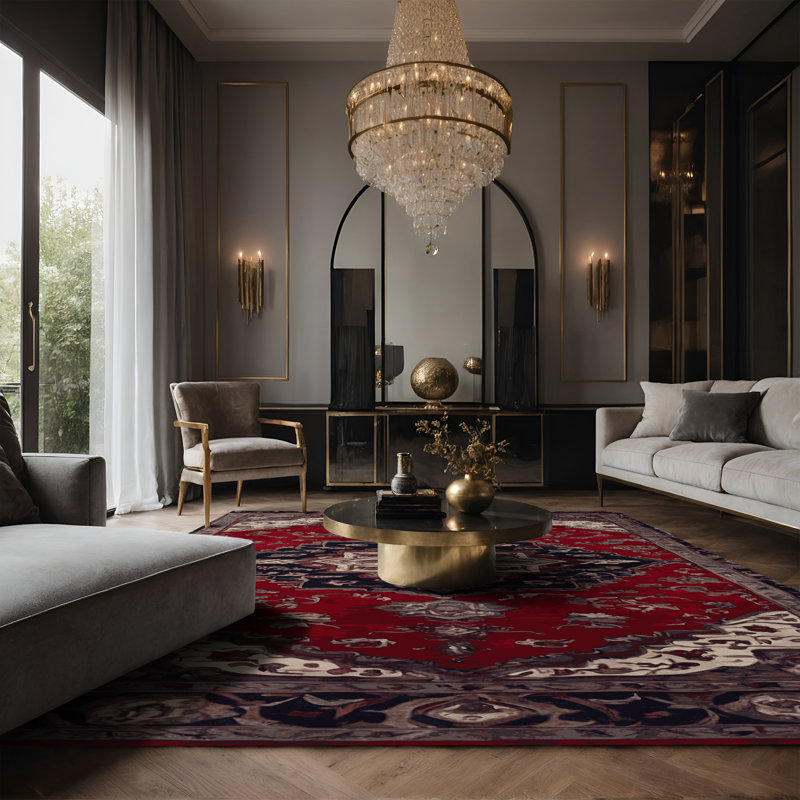 Tapis rouge soyeux et moelleux, Tapis de couloir 2 pi x 4 pi