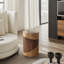 Table de bout ronde H 20,1 po, table d'appoint en bois