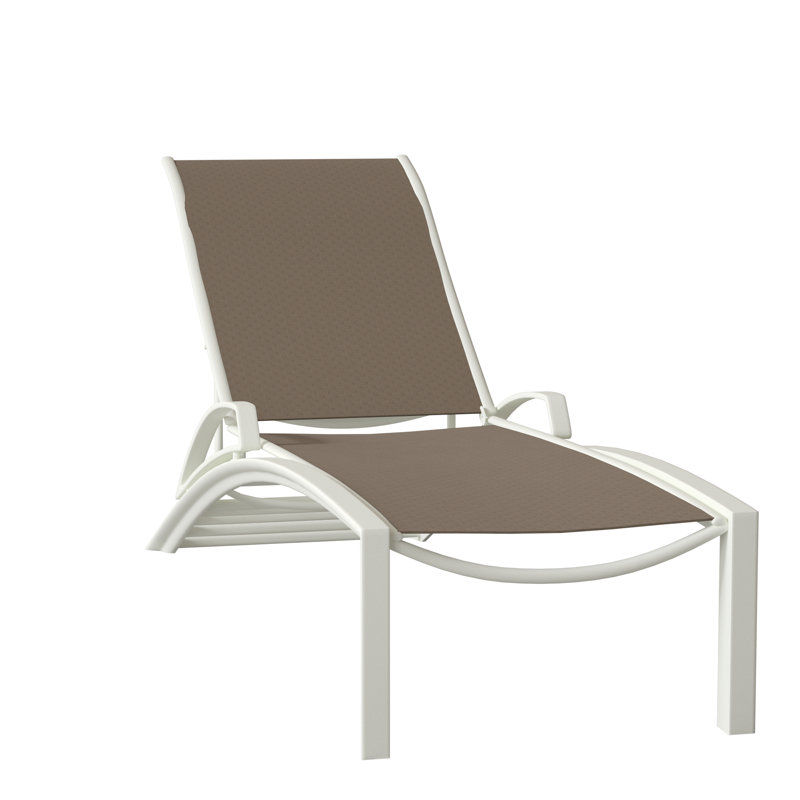 South Beach Outdoor Metal Chaise Lounge, Shell, Cape Cove
