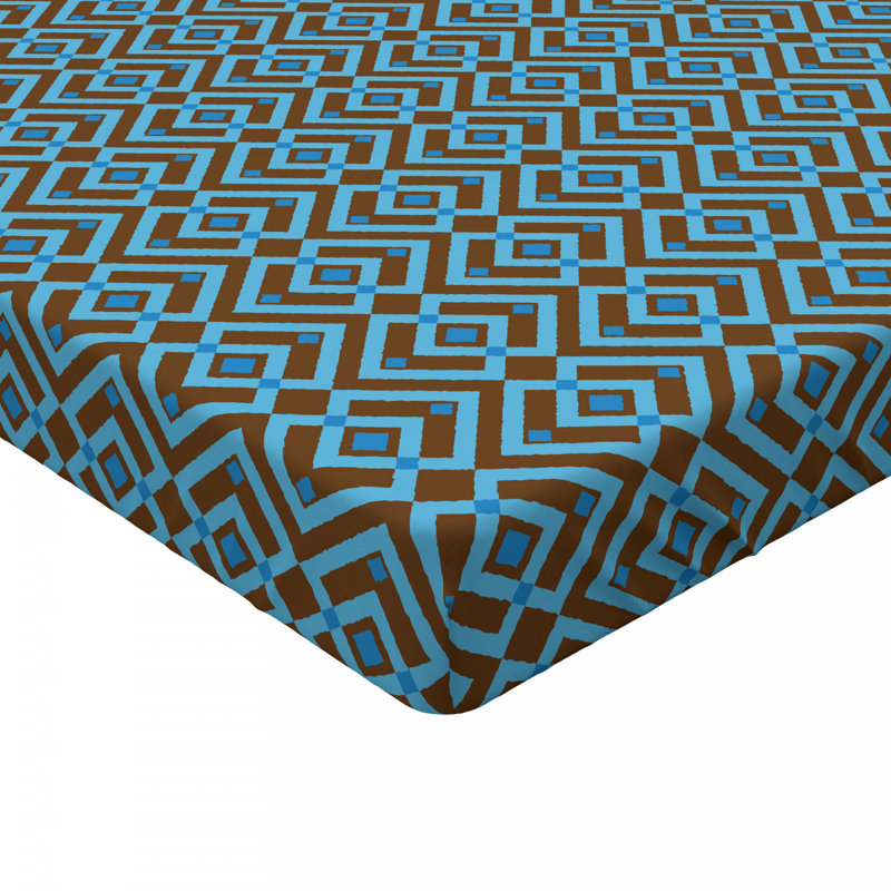 Microfiber Geometric Fitted Sheet, Queen Fitted Sheet