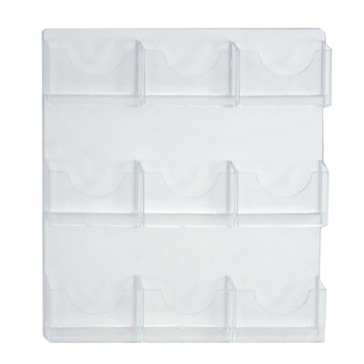 Nine-Pocket Wall Mount Bifold Brochure Holder, 2-Pack