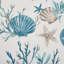Literie 7 pièces Pebble Beach - coton très grand avec coquillages imprimés, étoiles de mer, coraux et taupe