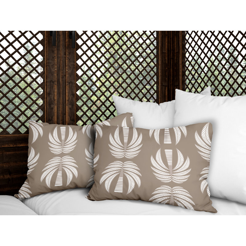 Polyester / Mélange de polyester Housse de coussin rectangulaire intérieure / extérieure lombaire et insert, Beige