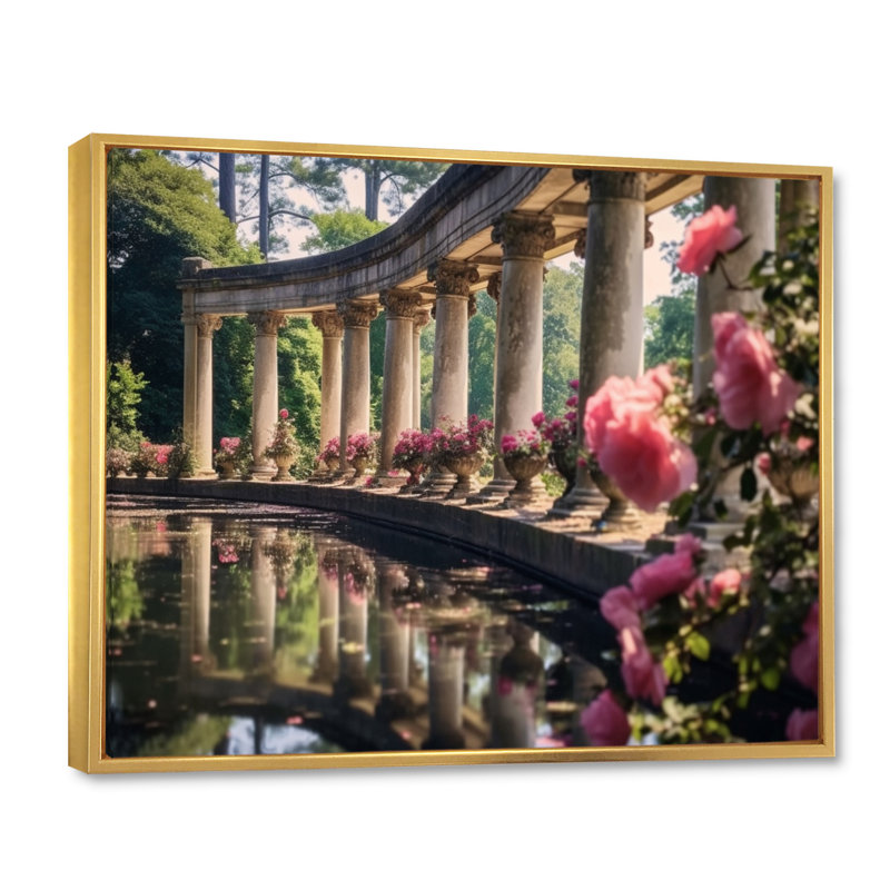 Floral Architecture Serene I - impression, H 30 po x l 40 po x P 1,5 po, Cadre flottant doré