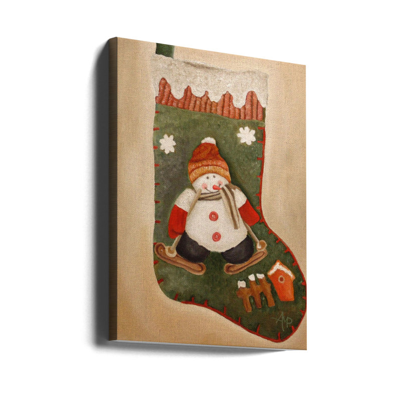 «Christmas Stocking», art mural sur toile tendue, H 16 po x l 12 po