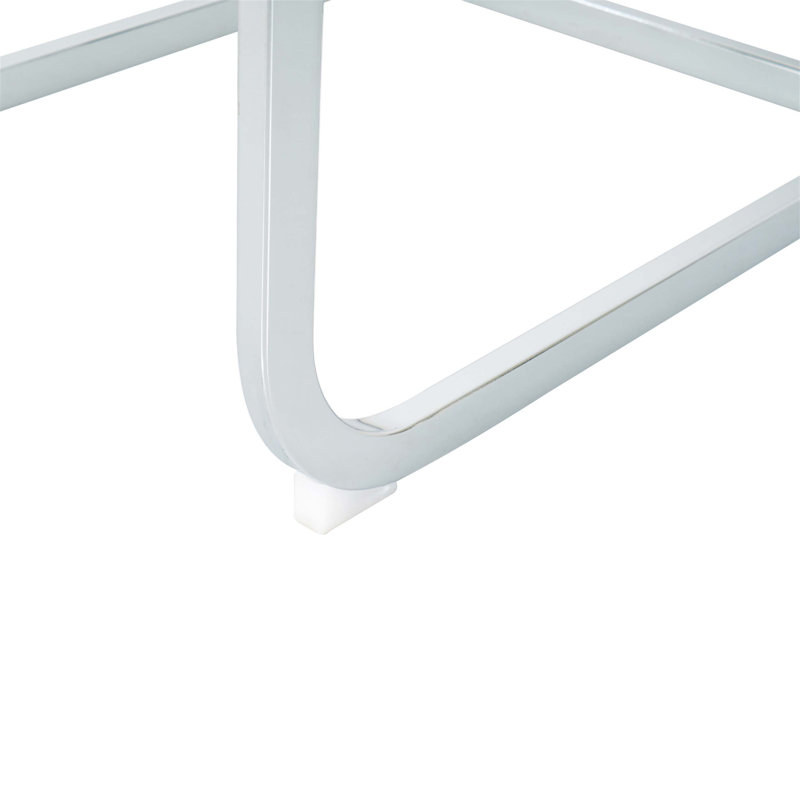 Ensemble de table de salle à manger moderne en verre avec pieds galvanisés et support durable, idéal pour les cuisines de restaurant et les réunions de famille