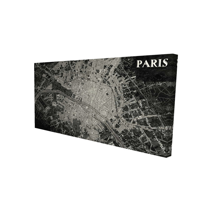 Toile vue aérienne de l'avion - décor industriel noir