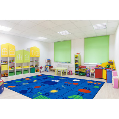 Tapis bleu capitonné Alphabet Classroom Seating