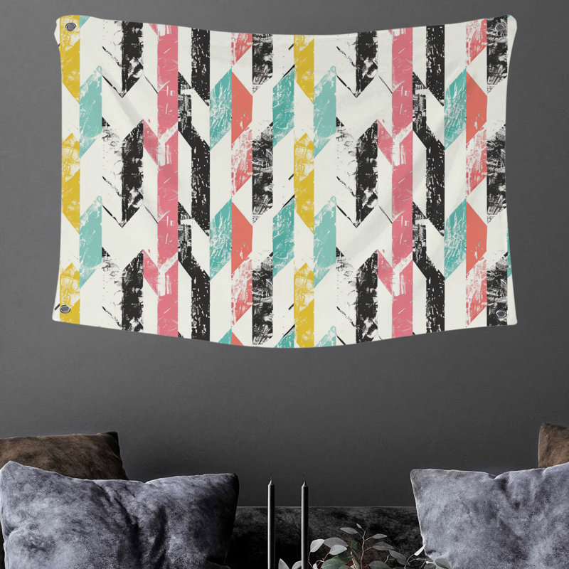 Chevron Patterns Wall Tapestry -  Geometric Wall Decor, 88" H x 104" W