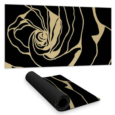 Silhouette of a rose - 15.75"x31.50" Desk mat