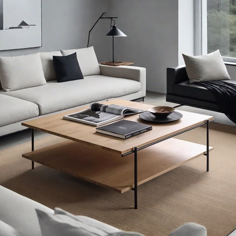 Trentastic Trails Simple design log style solid wood coffee table ...