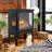 17 Inch Freestanding Electric Fireplace Heater With Realistic 3D Flame 1400W/700W Dual Heat 5000 BTU Black Finish