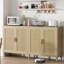 Buffet 70 po avec tablettes réglables, de haute qualité et polyvalent pour la décoration de chambre à coucher 4 portes naturelles et robustes, facile à installer dans la cuisine-666629904
