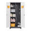 Casiers de rangement pour outils à haut balai, métal gris, portes verrouillables, tablettes réglables, acier de qualité, traitement contre la corrosion, espace de suspension et de rayonnage, grand rangement en métal ventilé, renforcé