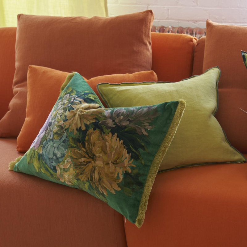 Fleurs D Artistes Decorative Pillow, Vintage Green Floral