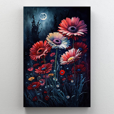 Gerbera Daisies Under the Mooonlight - impression sur toile tendue