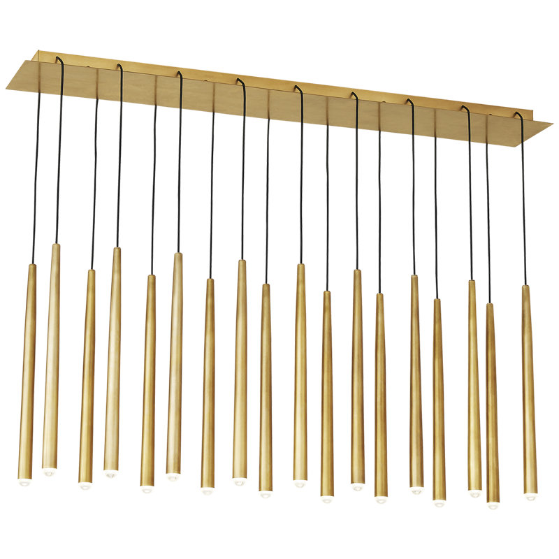 Pylon 18 - Light LED Pendant, Natural Brass