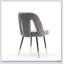 Ensemble de 2 chaises rembourrées en velours gris avec têtes de clous, confortables et élégantes pour toute salle à manger