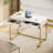 Modern Computer Desk White and Gold-1303865418