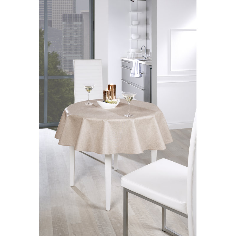Oval tablecloth, 140/190cm, beige