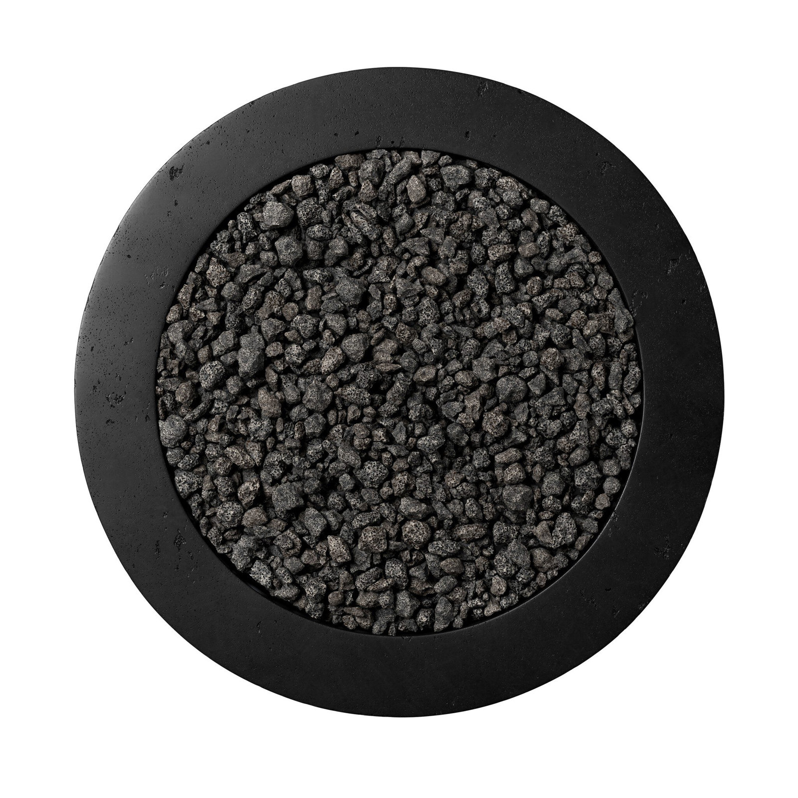 Round Fire Pit Table, Natural Gas, Black