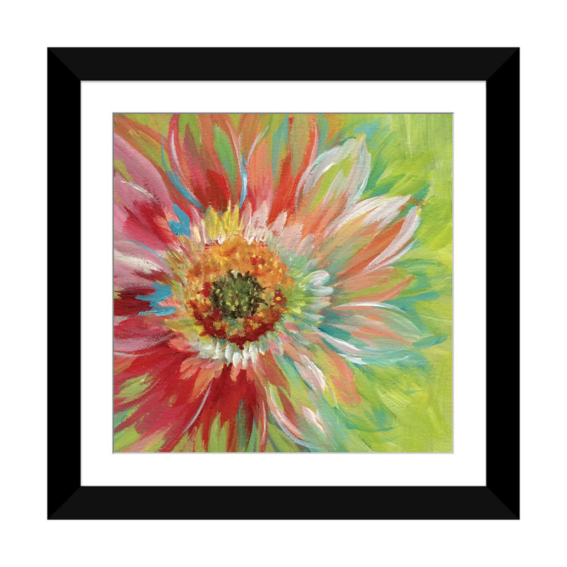« brillante soleil burst », impression sur toile, H 16 po x l 16 po x P 1 po, Papier avec cadre noir, Blanc