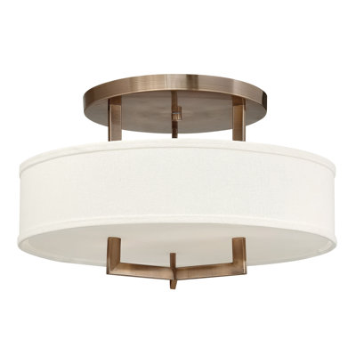 Plafonnier semi-encastré cylindrique à 3 lumières Hampton