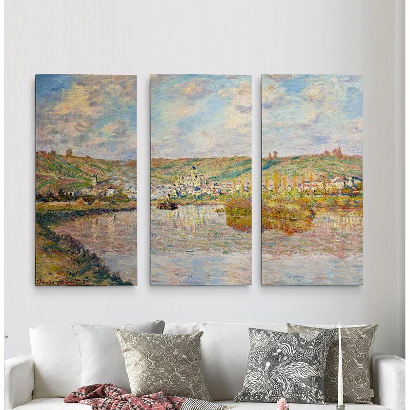 Reproduction d’image multi-pièces sur toile, "fin après-midi vetheuil" par claude monet painting