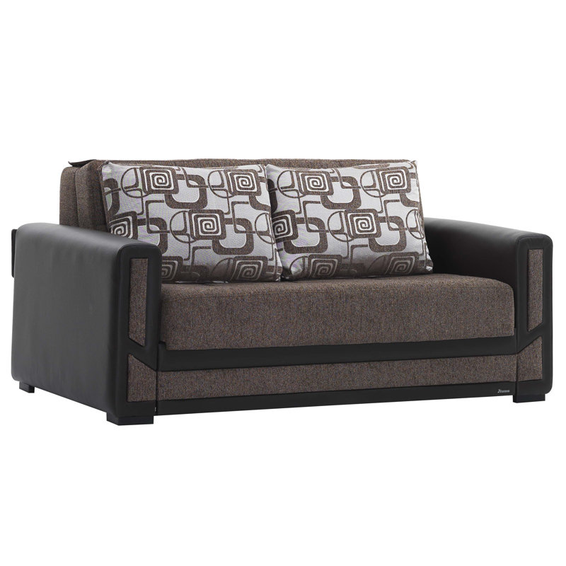 Annalie Upholstered 70'' Sleeper Sofa, Brown Chenille