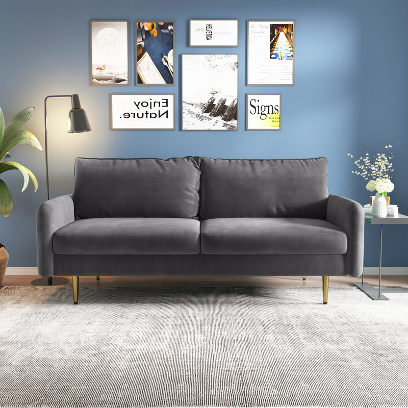 Siniard 70'' Upholstered Sofa, Gray 100% Polyester, 33.1" H X 70" W X 31.7" D