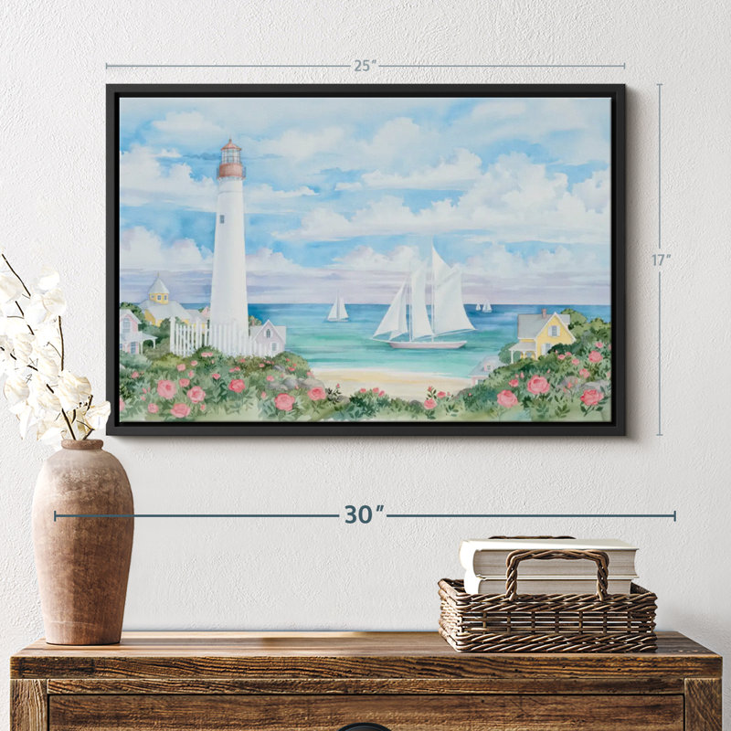 " Ocean View Lighthouse ", 17" H x 25" W