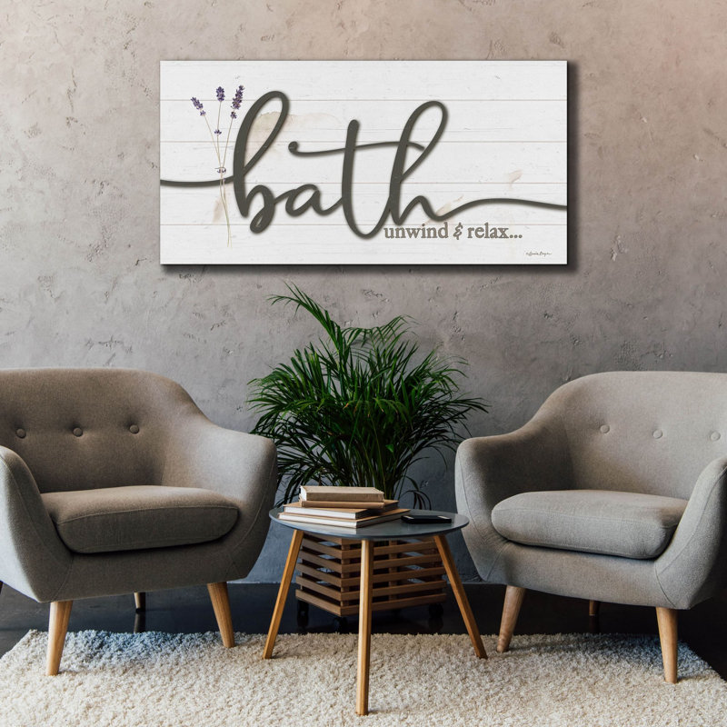  «Bath Unwind & Relax» par Susie Boyer, art mural sur toile, 60 po x 30 po, H 30 po x l 60 po