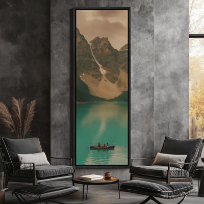 «Mountain Lake Landscape», reproduction d'art sur toile encadrée