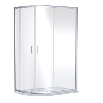 Bayswater 1000 x 800mm Chrome Offset Quadrant Shower Enclosure