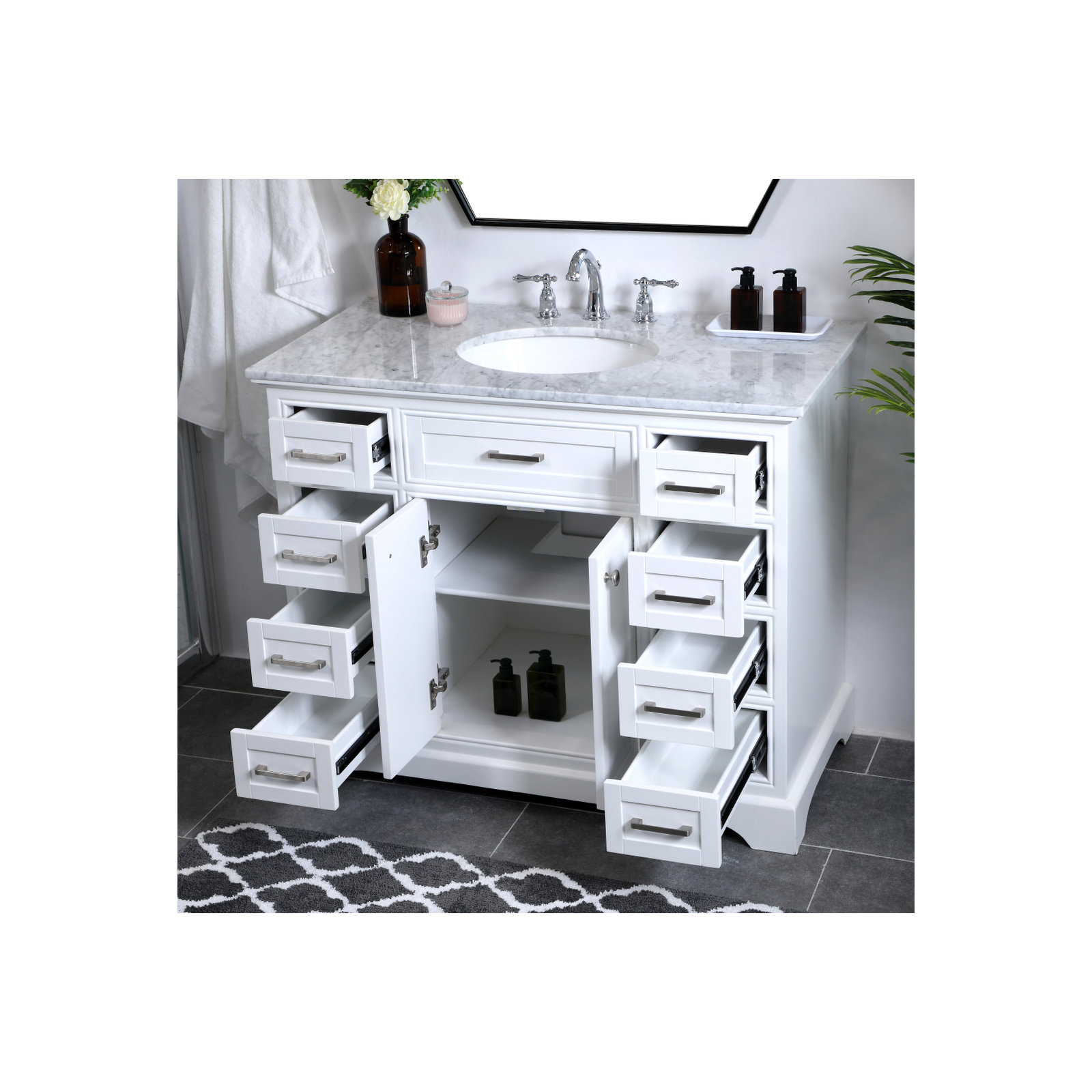 Hermes 42" Single Bathroom Vanity Set, White