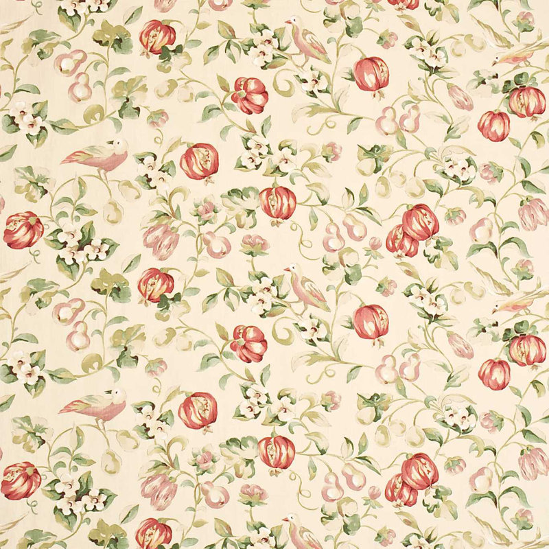 Pear & Pomegranate Fabric, Mauve/Fennel