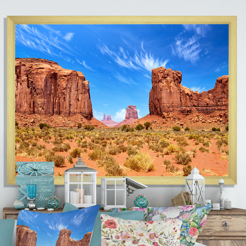 Arizona Sonoran Serenade Desert I, H 34 po x l 44 po x P 1,5 po, Encadrement doré