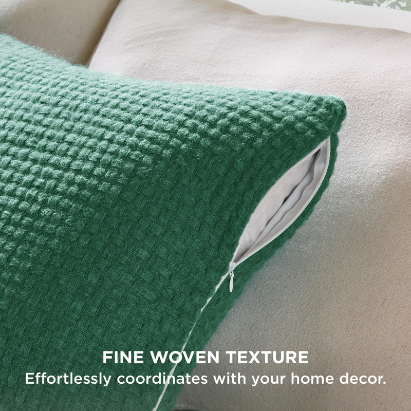 Housses de coussin en jacquard à carreaux, Vert bouteille