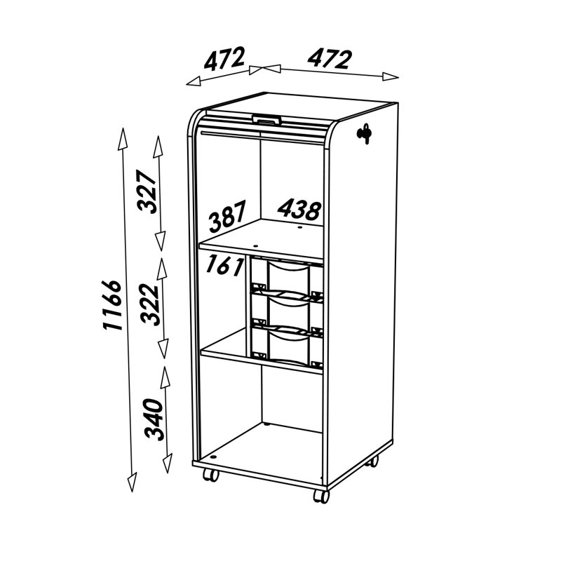 Caufield 1 -Door 3 -Drawer Filing