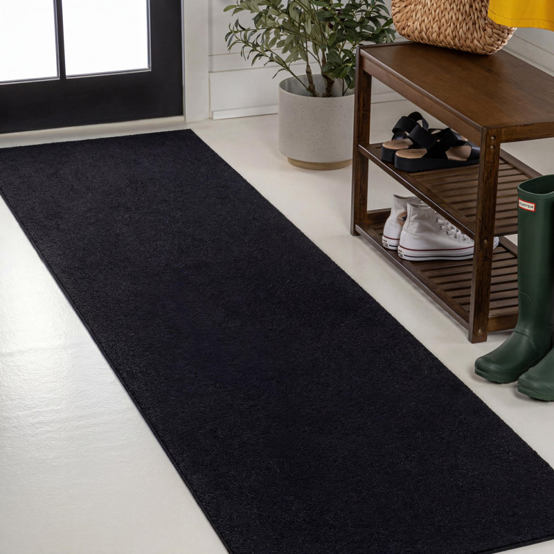 Tapis d'intérieur / extérieur Kalonni, L 26 po x L 96 po, Noir