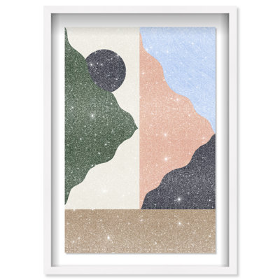 Peaking Mountains Framed Graphic Art