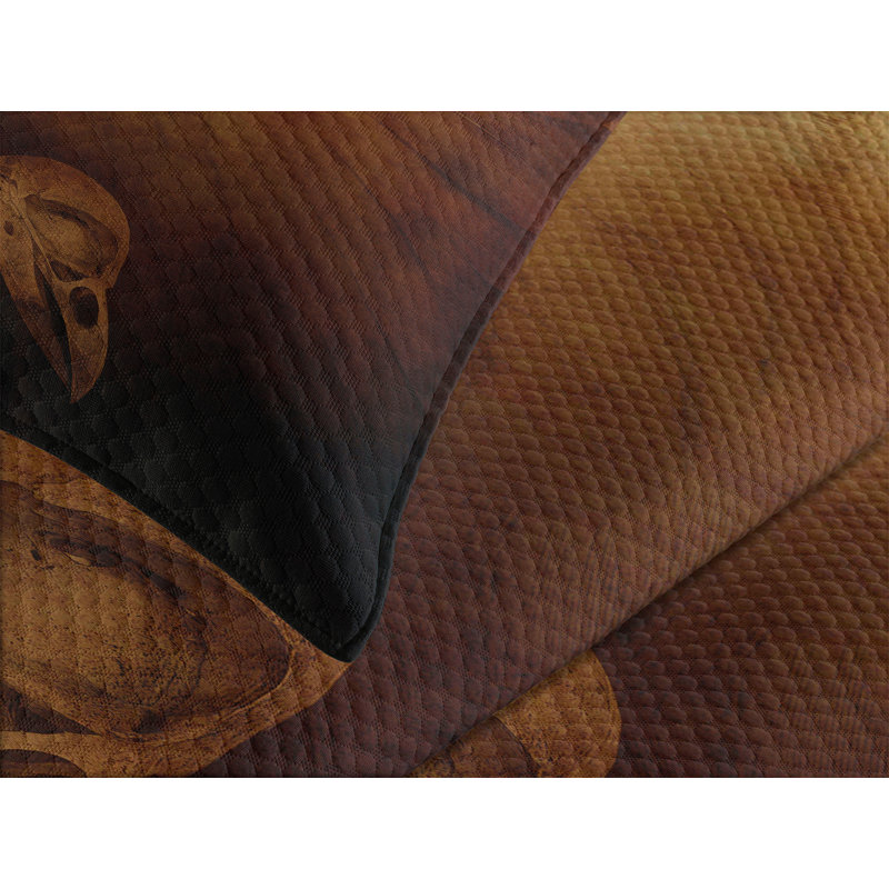 Ambesonne Animal Bedspread Set Hawk Eagle Face Claws Brown, King Coverlet/Bedspread + 2 Standard Shams