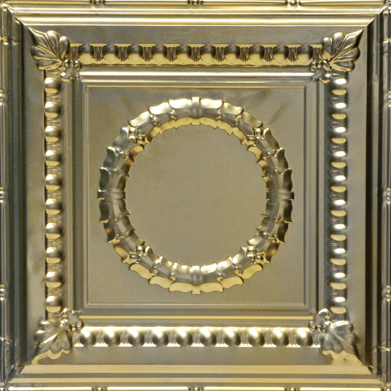 Carreau de plafond en fer-blanc clouté 2 pi x 2 pi Victory, Pépite d'or
