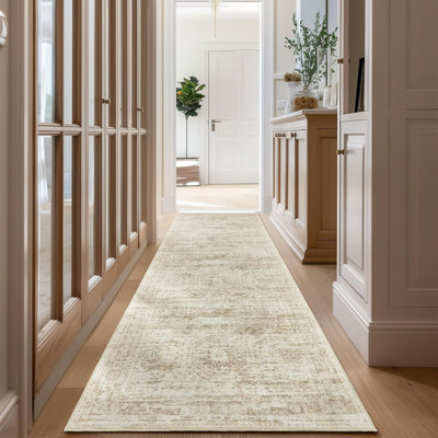Tapis lavable rétro antidérapant (beige)